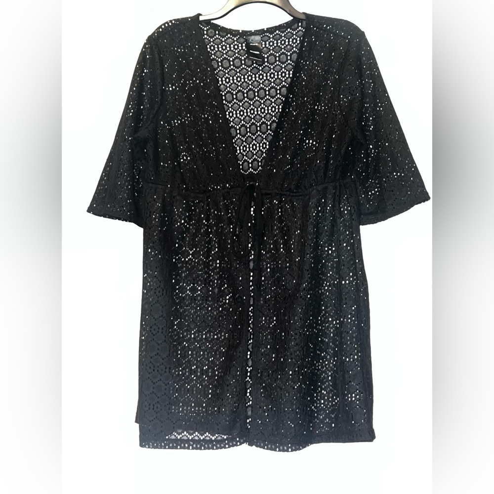 Catalina Black Crochet Swim Cover-Up